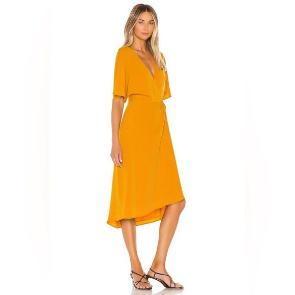 NWOT House of Harlow 1960 x REVOLVE Romina Midi Wrap Dress | S | Golden Mustard - Picture 11 of 12